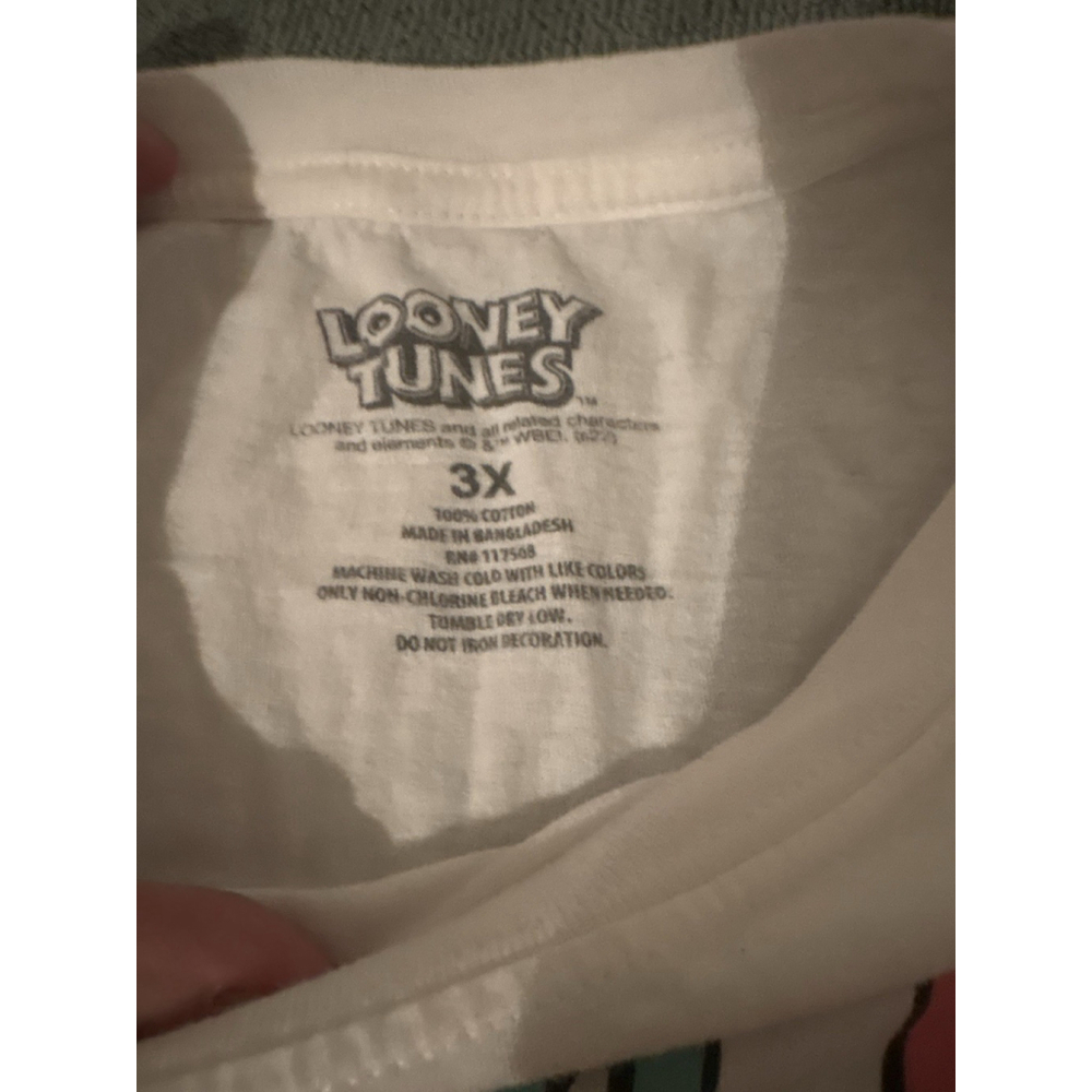 Looney Tunes Bugs & Lola Bunny White Graphic T-Shirt 3X Cotton Warner Bros 2022 - Picture 2 of 4